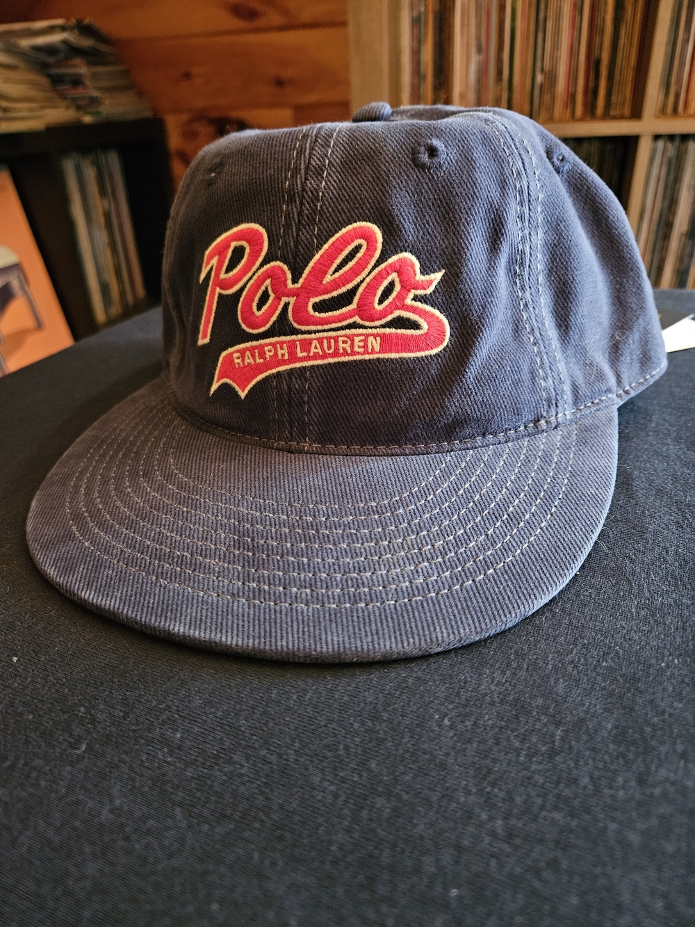 NWT Polo Ralph Lauren Navy Cap with Red Script Logo